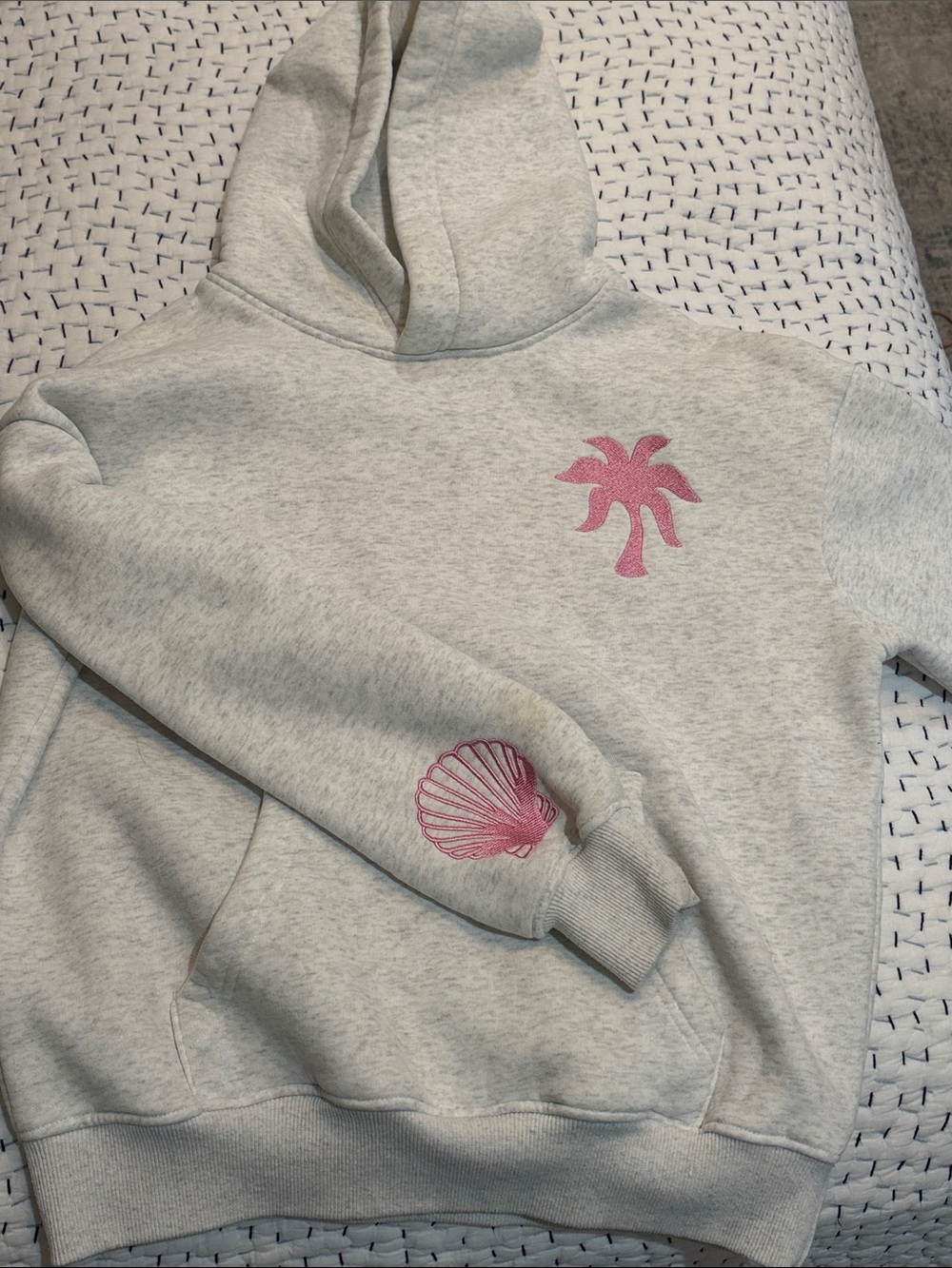 Pink Palm Puff Hibiscus Hoodie